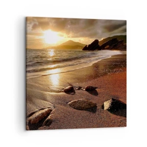 Cuadro sobre lienzo - Impresión de Imagen - Sigue el sol hacia las colinas - 50x50 cm