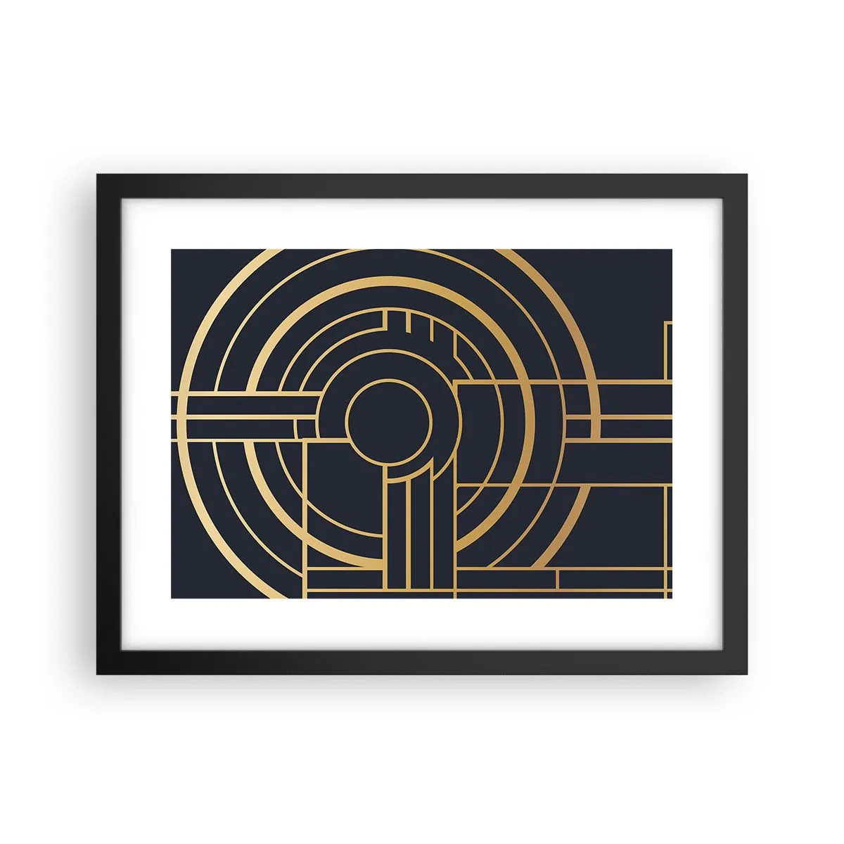 Póster en marco negro - Giro de los elementos - 40x30 cm