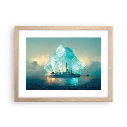 Póster en marco roble claro - Diamante ártico - 40x30 cm