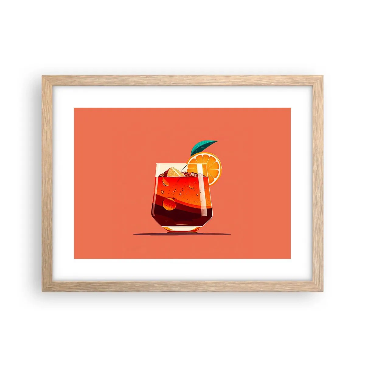 Póster en marco roble claro - Refresco de verano - 40x30 cm