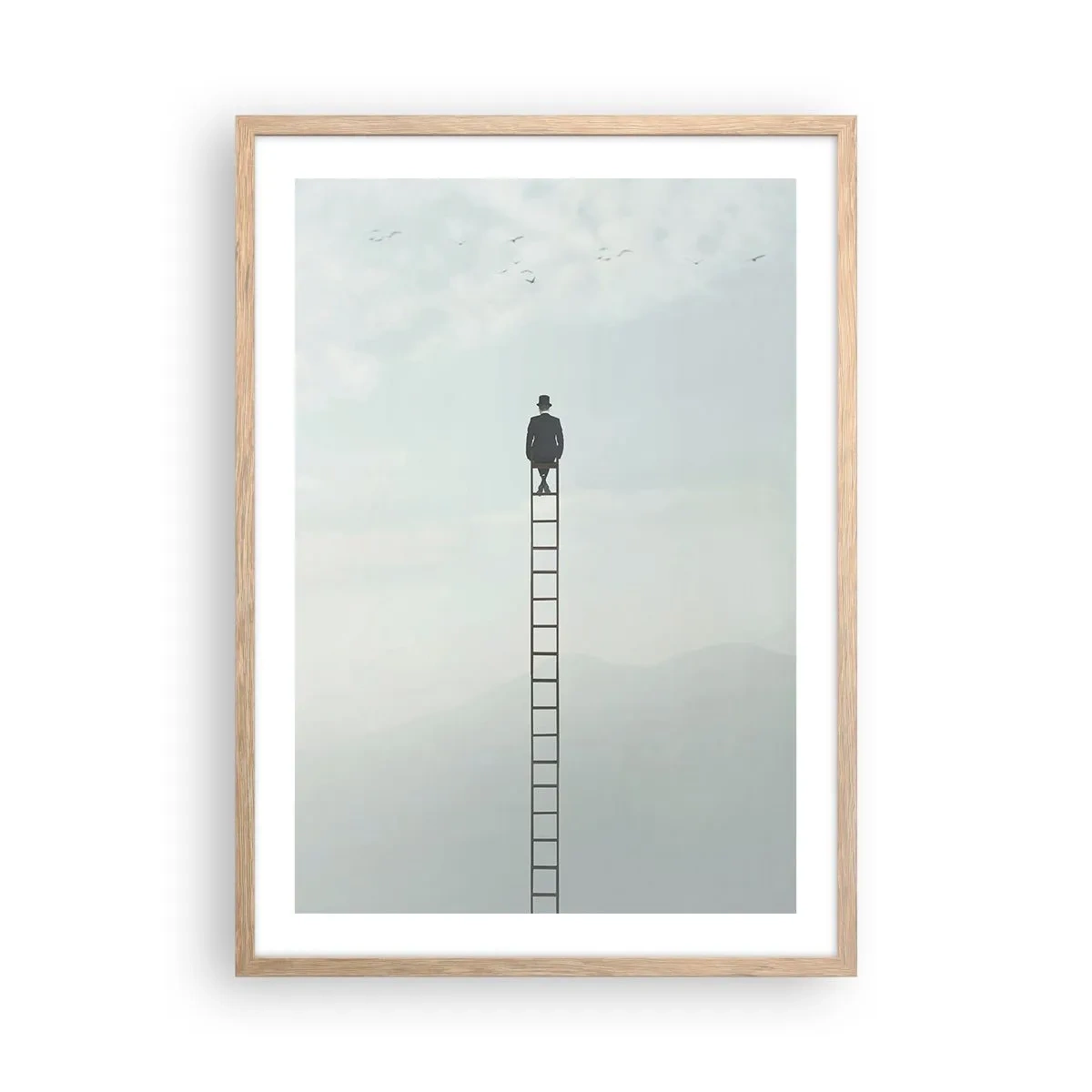 Póster en marco roble claro - Hacia lo más alto - 50x70 cm
