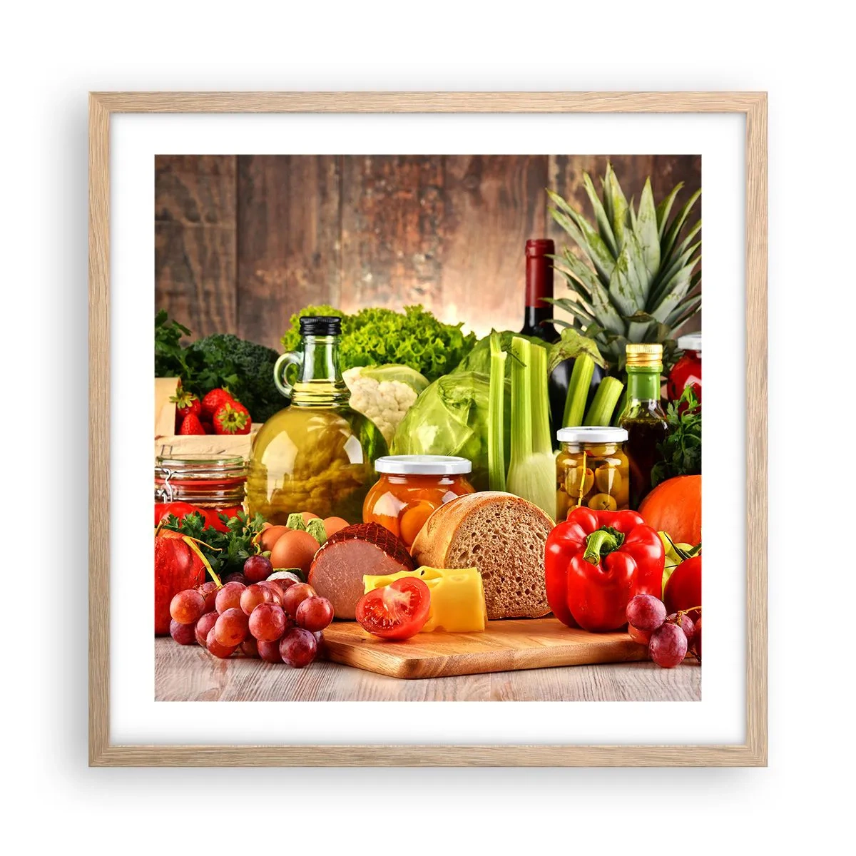 Póster en marco roble claro - La mesa está lista - 50x50 cm