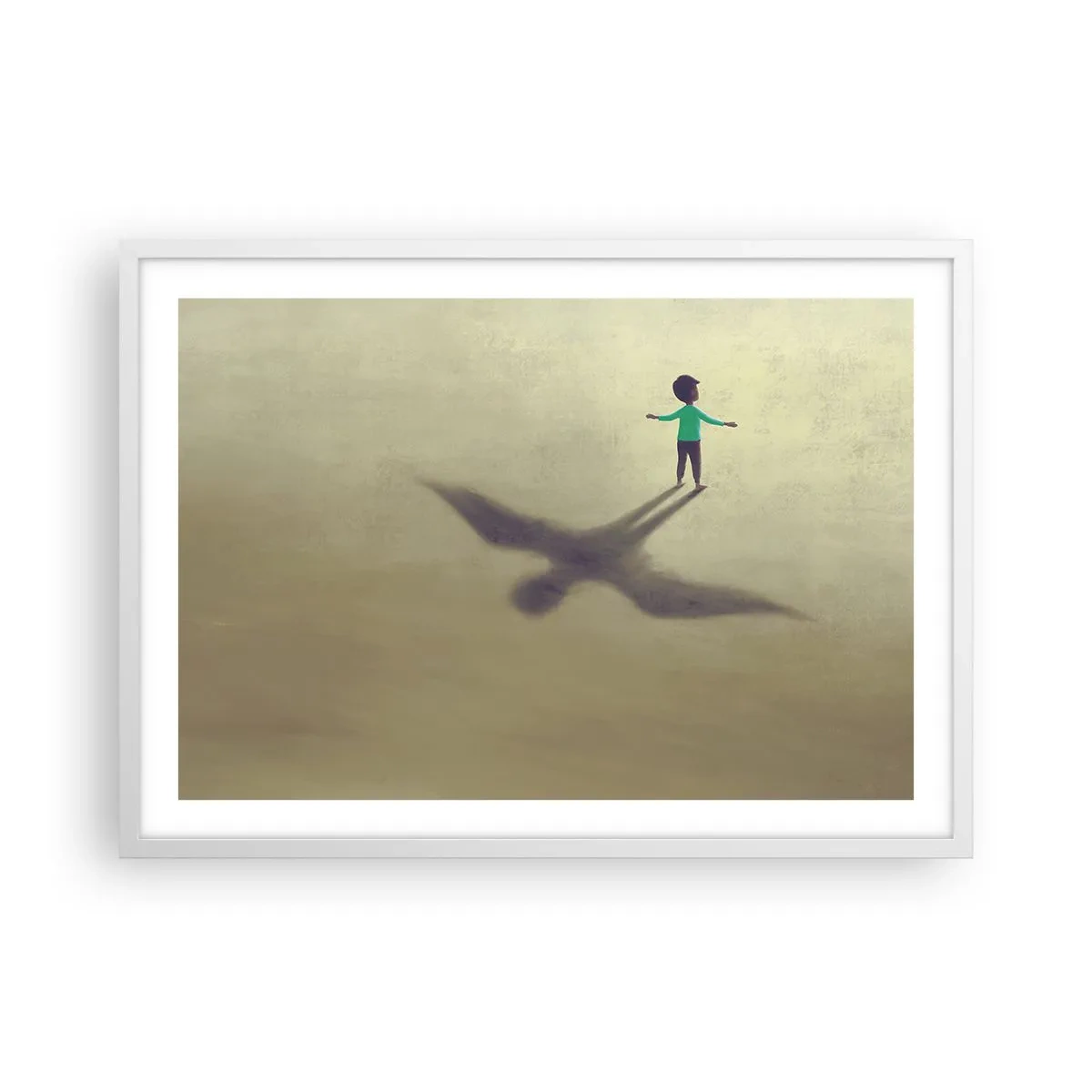 Póster en marco blanco - Héroe del futuro - 70x50 cm