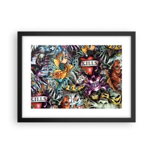 Póster en marco negro - El sueño de un tatuador - 40x30 cm