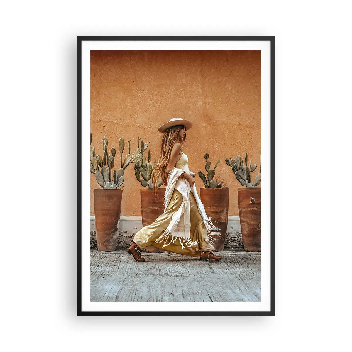 Póster en marco negro - Estilo hippie - 70x100 cm