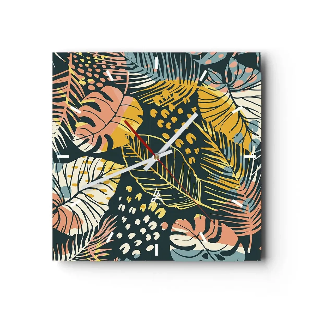 Reloj de pared - Reloj de vidrio - Una frondosa fantasía - 40x40 cm