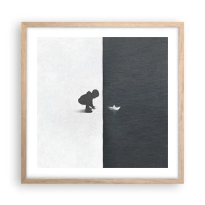 Póster en marco roble claro - Una gran expedición náutica - 50x50 cm