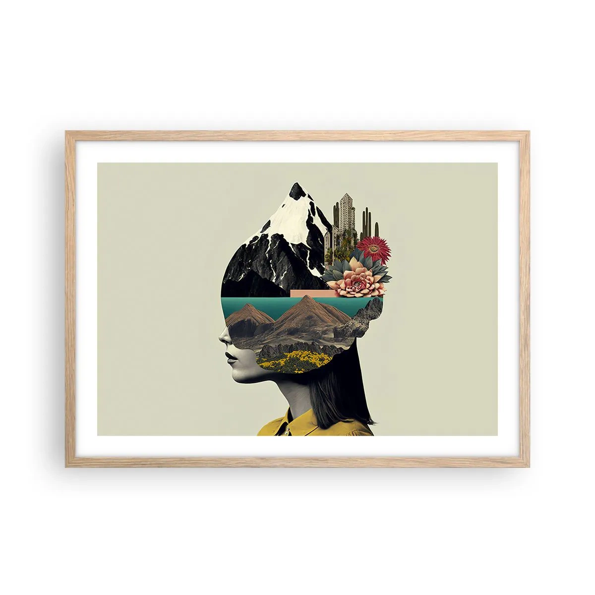 Póster en marco roble claro - La mujer, siempre un misterio - 70x50 cm