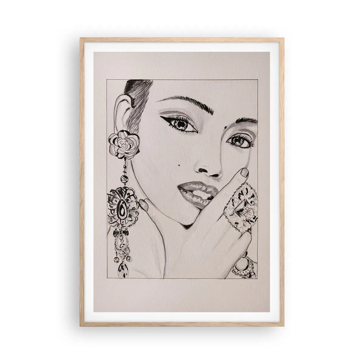 Póster en marco roble claro - La joya más bella - 70x100 cm