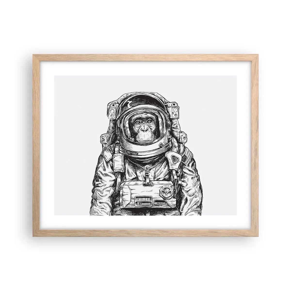 Póster en marco roble claro - Evolución alternativa - 50x40 cm