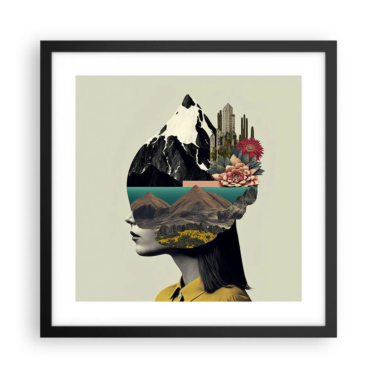 Póster en marco negro - La mujer, siempre un misterio - 40x40 cm