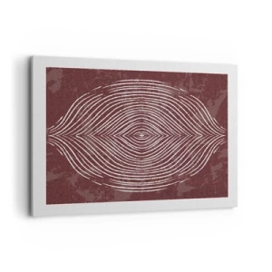 Cuadro sobre lienzo - Impresión de Imagen - Ondas simétricas en líneas blancas sobre un fondo marrón - 100x70cm - El espacio habla - Decoración de pared moderna para salón y dormitorio ARTTOR