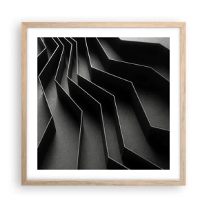 Póster en marco roble claro - Orden espacial - 50x50 cm