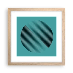 Póster en marco roble claro - El círculo: una variación geométrica - 30x30 cm