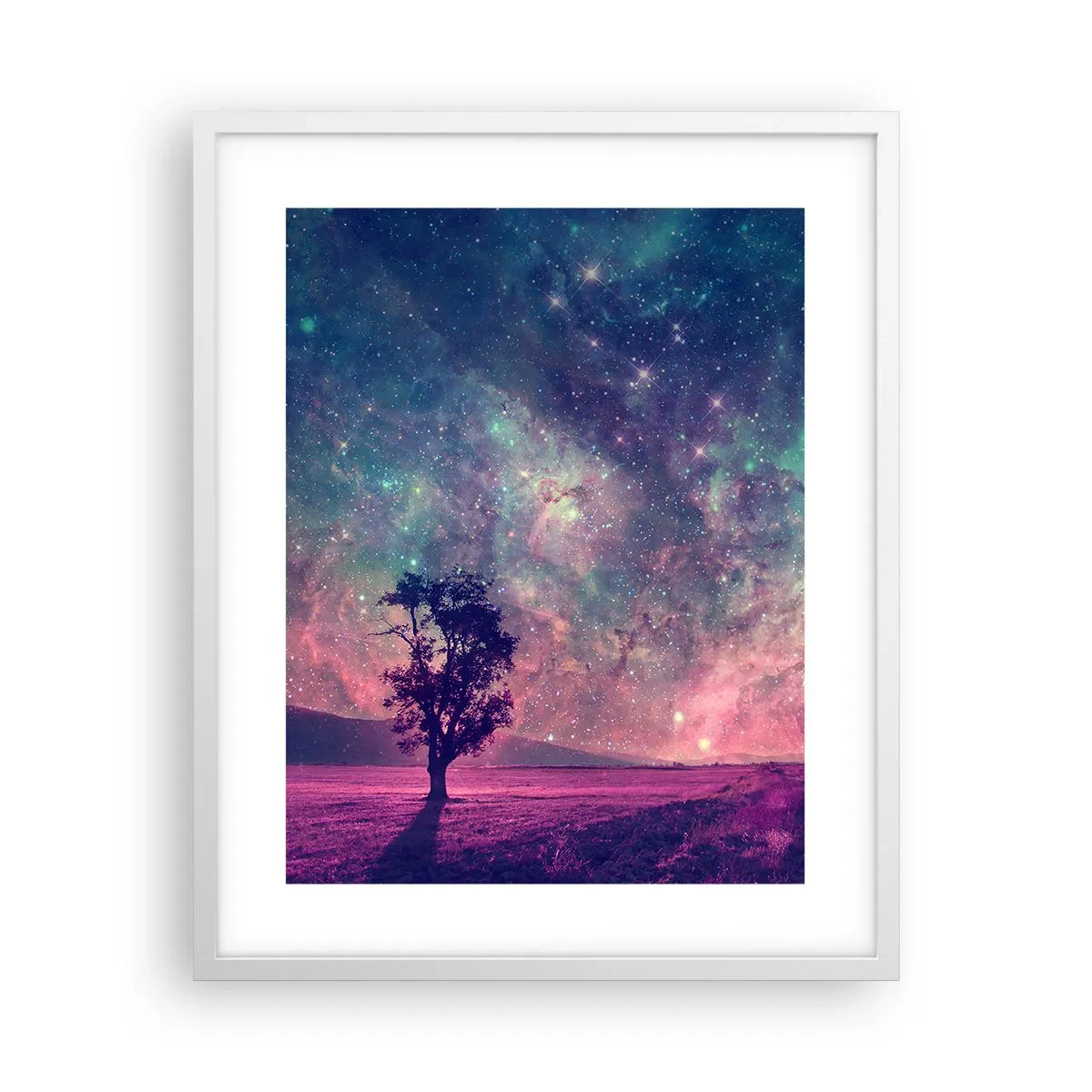 Póster en marco blanco - Bajo un cielo mágico - 40x50 cm
