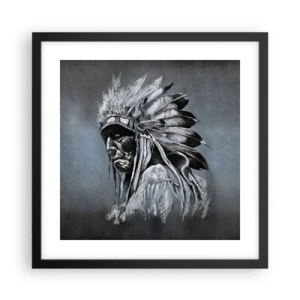 Póster en marco negro - Regreso a las raíces - 40x40 cm