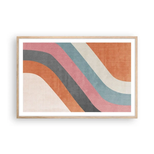 Póster en marco roble claro - Composición diagonal - movimiento - 91x61 cm