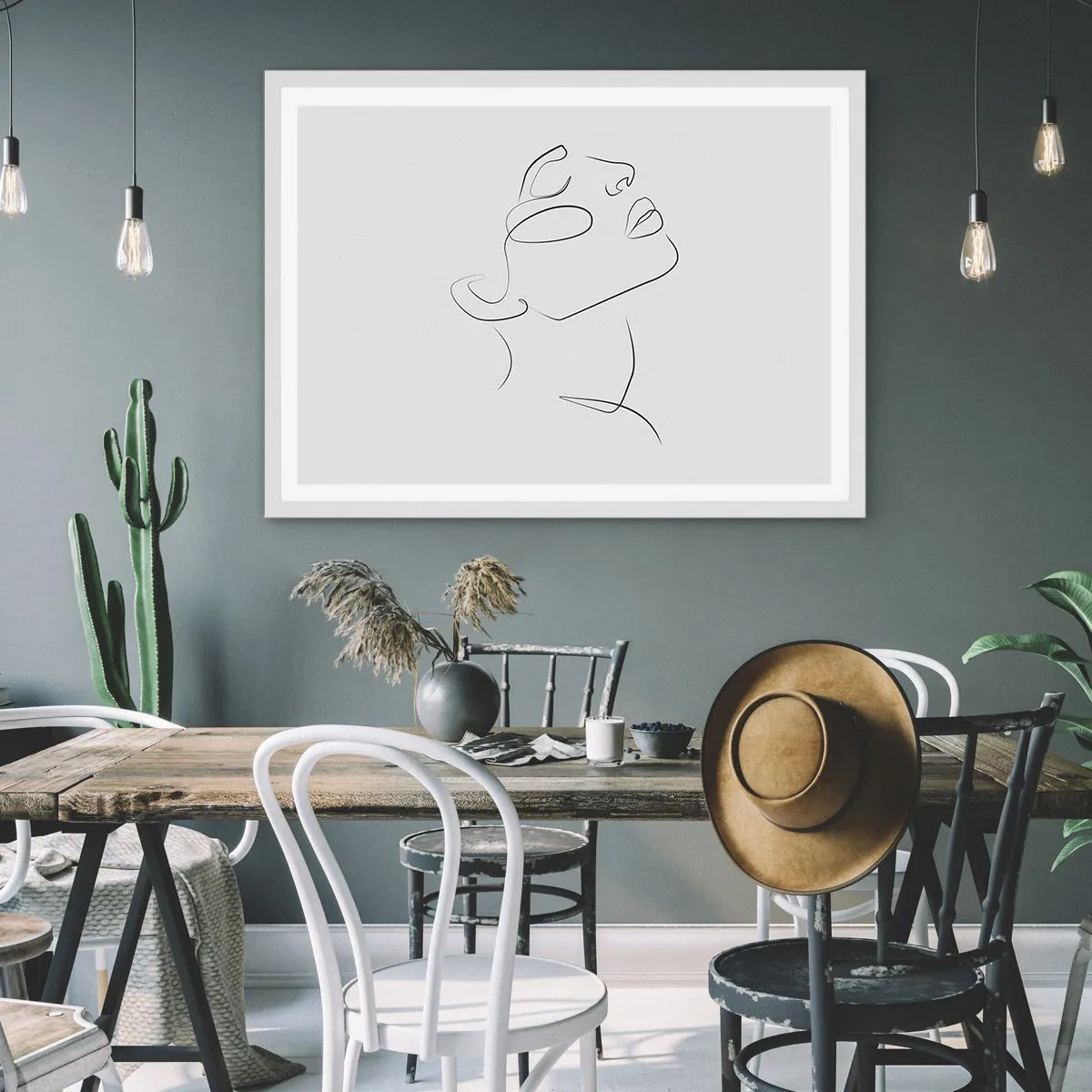 Póster en marco blanco - Meandros de un sueño - 100x70 cm