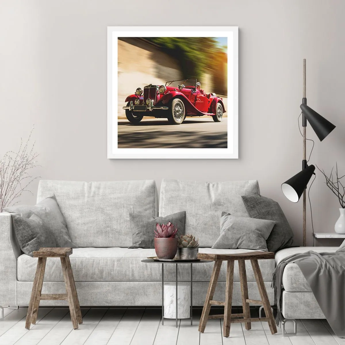 Póster en marco blanco - Hermosa pieza de museo - 30x30 cm