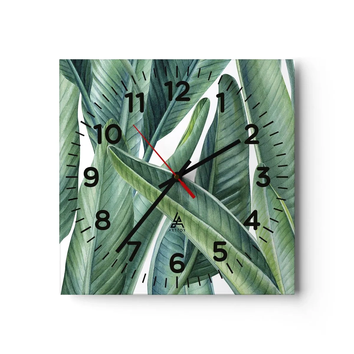 Reloj de pared - Reloj de vidrio - Vegetación en estado puro - 40x40 cm