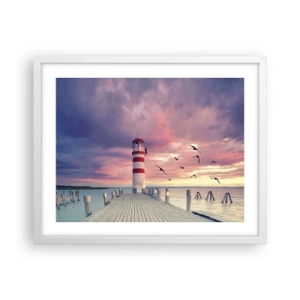 Póster en marco blanco - Hora de ir al puerto - 50x40 cm