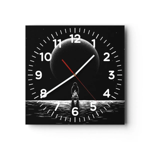 Reloj de pared - Reloj de vidrio - Cara a cara - 30x30 cm