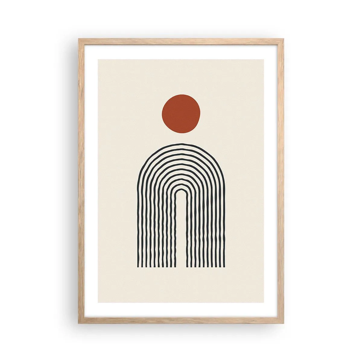 Póster en marco roble claro - Magnetismo de formas y colores - 50x70 cm
