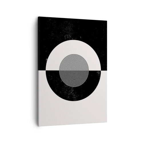 Cuadro sobre lienzo - Impresión de Imagen - Patrón gráfico en blanco y negro contrastante - 50x70cm - Armonía en blanco y negro - Decoración de pared moderna para salón y dormitorio ARTTOR