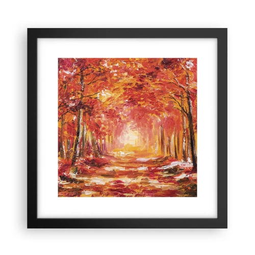 Póster en marco negro - Bosque de cobre - 30x30 cm