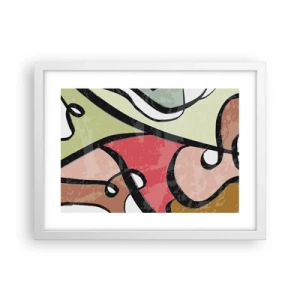 Póster en marco blanco - Piruetas entre colores - 40x30 cm