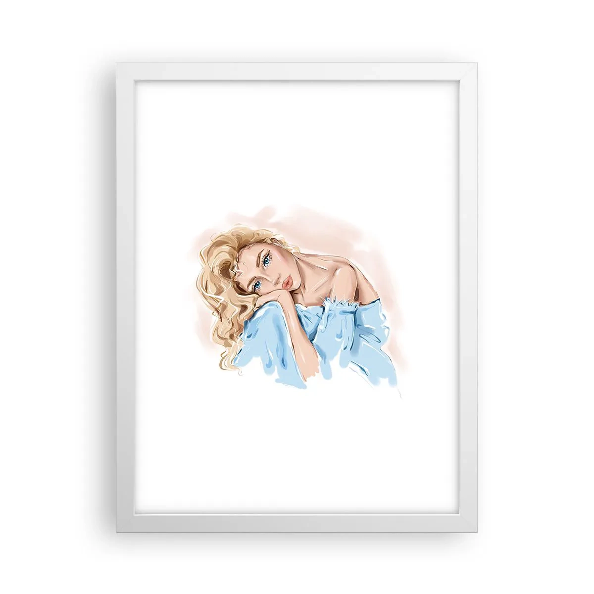 Póster en marco blanco - Soñar en azul - 30x40 cm