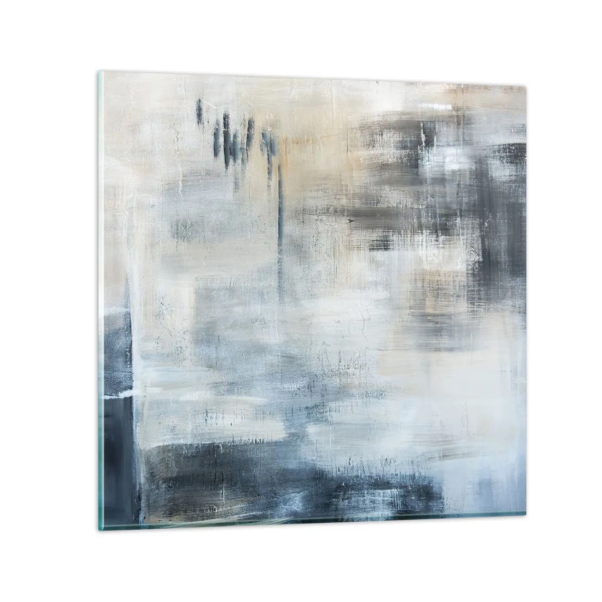 Cuadro sobre vidrio - Impresiones sobre Vidrio - Detrás de un velo azul - 30x30 cm