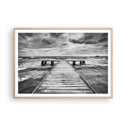 Póster en marco roble claro - Estoy esperando que sople el viento... - 100x70 cm