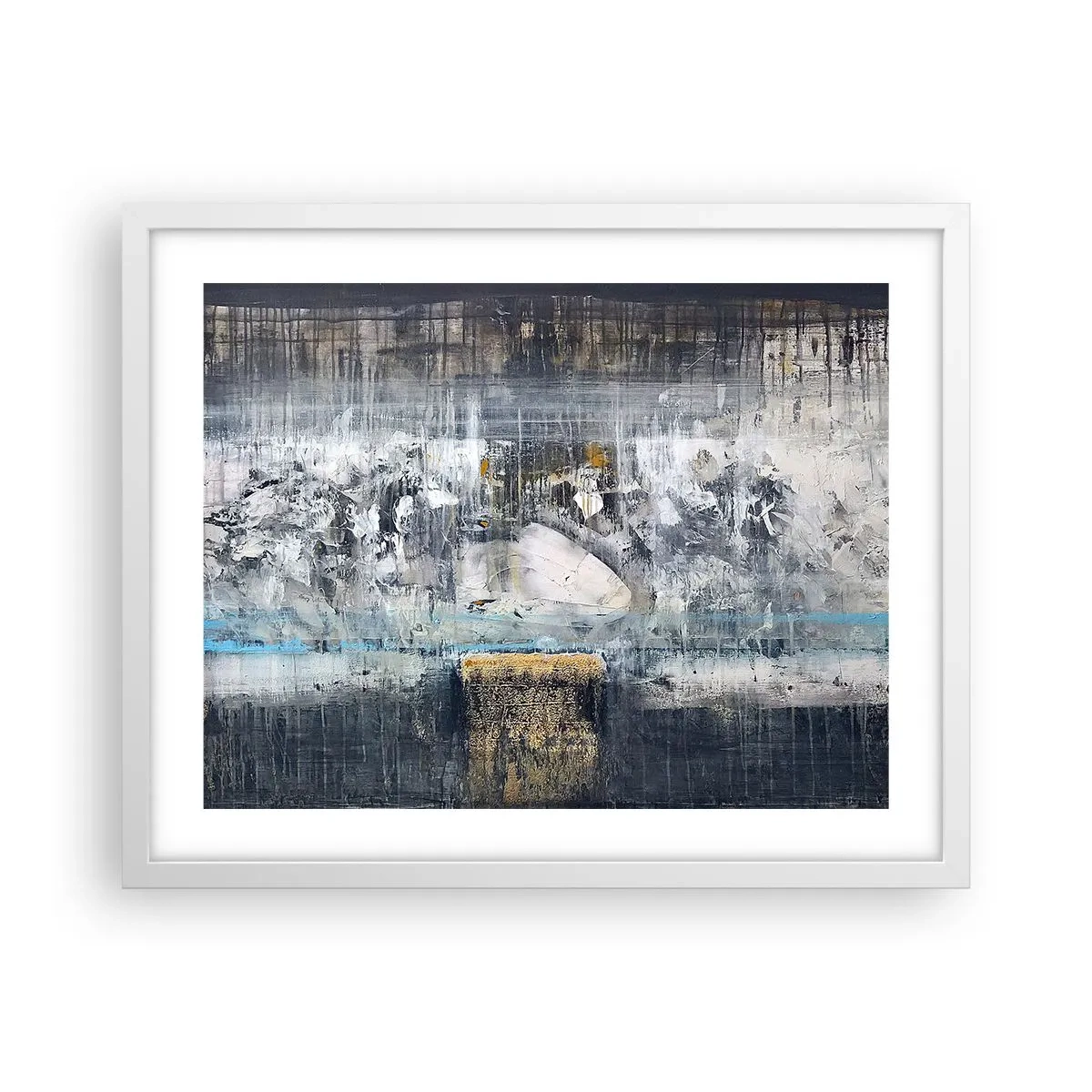 Póster en marco blanco - Hielo abstracto - 50x40 cm