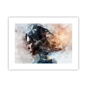 Póster - Una historia sobre una niña con una ciudad de fondo - 40x30 cm