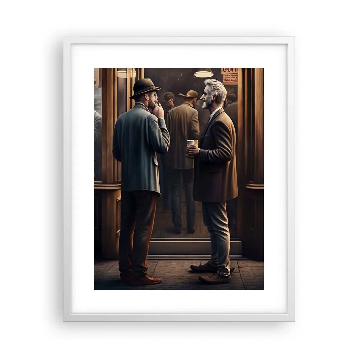 Póster en marco blanco - Un buen momento del día - 40x50 cm