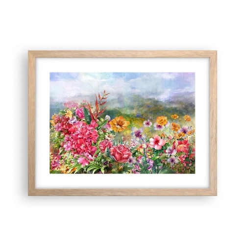 Póster en marco roble claro - Un jardín enloquecido - 40x30 cm