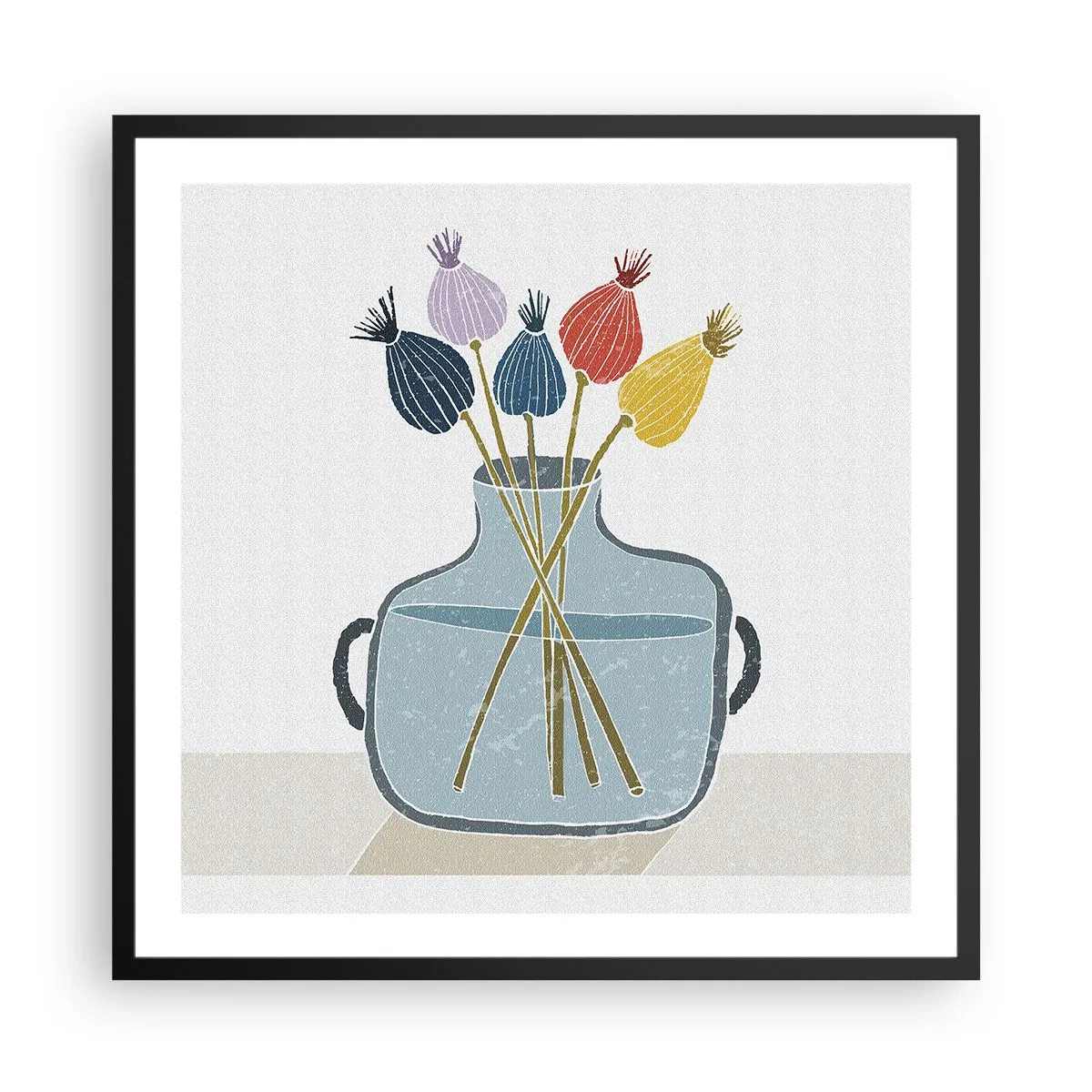 Póster en marco negro - Como una semilla de amapola - 60x60 cm