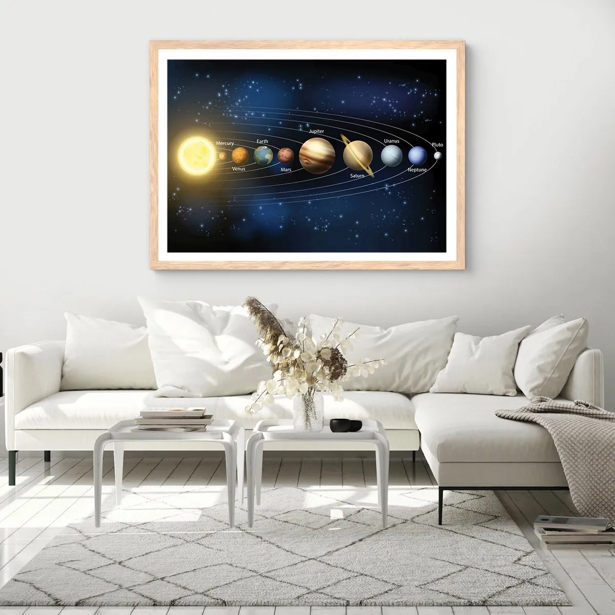 Póster en marco roble claro - Uno de diez - 100x70 cm