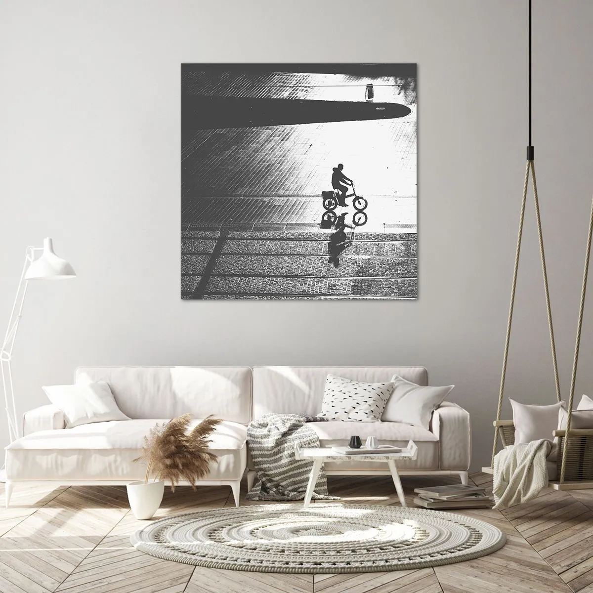 Cuadro sobre lienzo - Impresión de Imagen - Adelante, a través de la ciudad - 40x40 cm