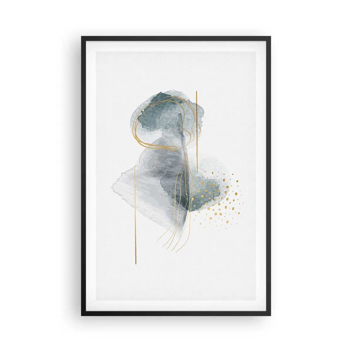 Póster en marco negro - Sobre la relación entre el gris y el oro - 61x91 cm