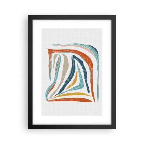 Póster en marco negro - Abstracción sonriente y amistosa - 30x40 cm