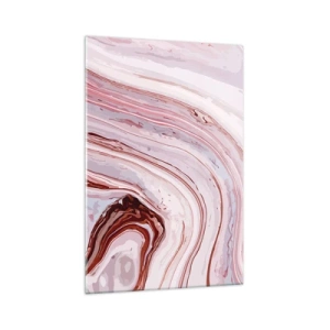 Cuadro sobre vidrio - Impresiones sobre Vidrio - Patrón abstracto en rosa y blanco - 70x100cm - Cambio de dirección - Decoración de pared moderna para salón y dormitorio ARTTOR
