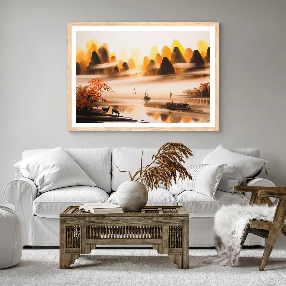 Póster en marco roble claro - Más allá del Lejano Oriente - 91x61 cm