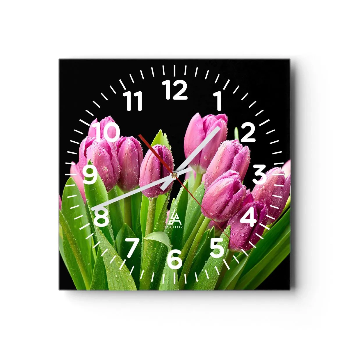Reloj de pared - Reloj de vidrio - La alegría de la primavera - 30x30 cm