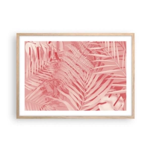 Póster en marco roble claro - Concepto rosa - 70x50 cm