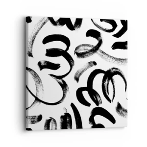 Cuadro sobre lienzo - Impresión de Imagen - Negro sobre blanco - 30x30 cm