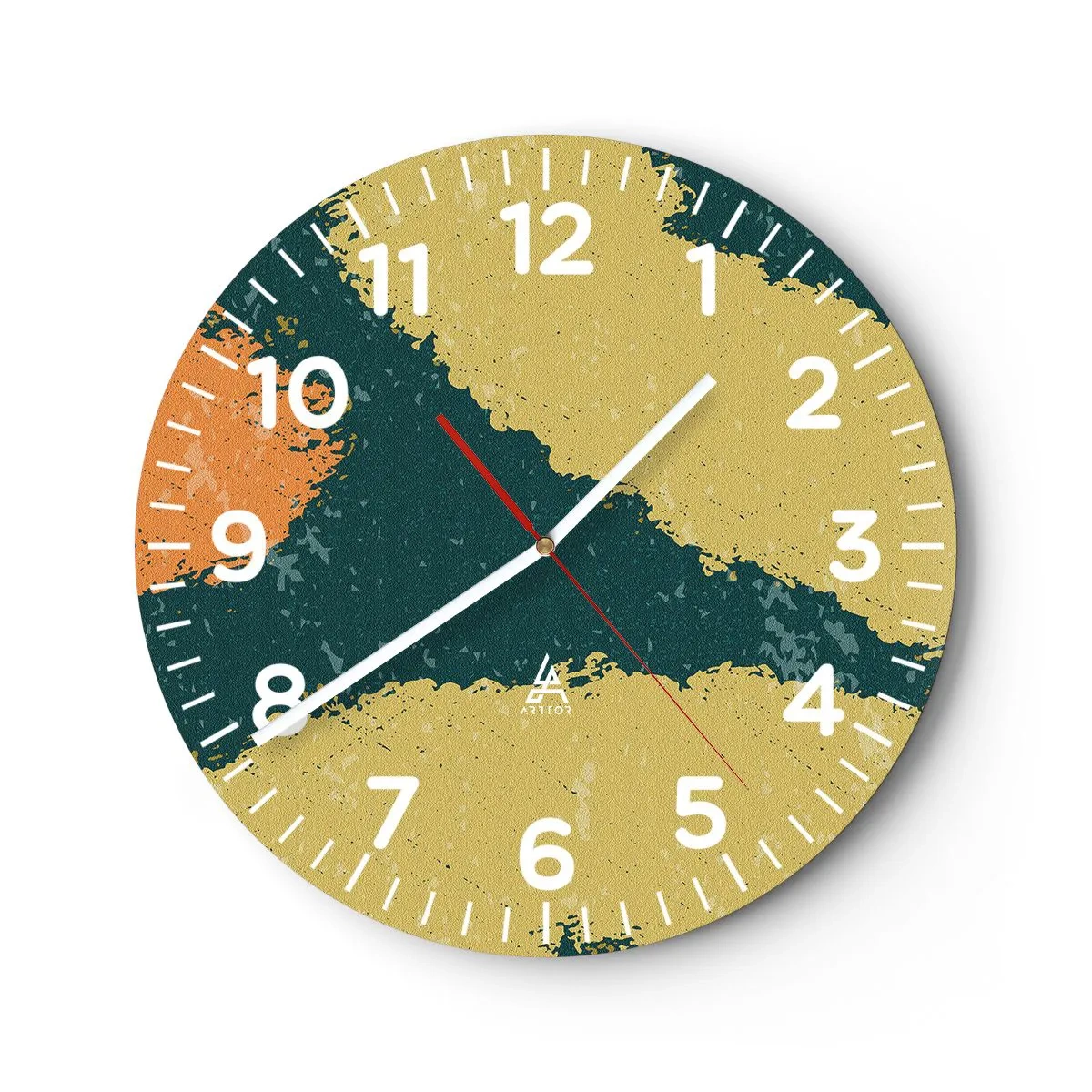 Reloj de pared - Reloj de vidrio - Abstracción - a cámara lenta - 40x40 cm