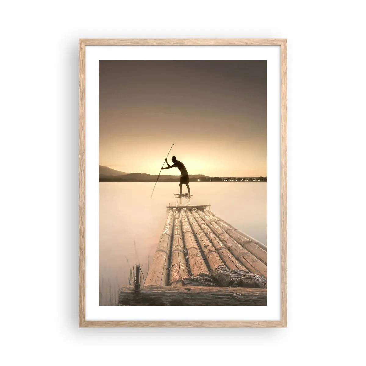 Póster en marco roble claro - Antes del descanso - 50x70 cm