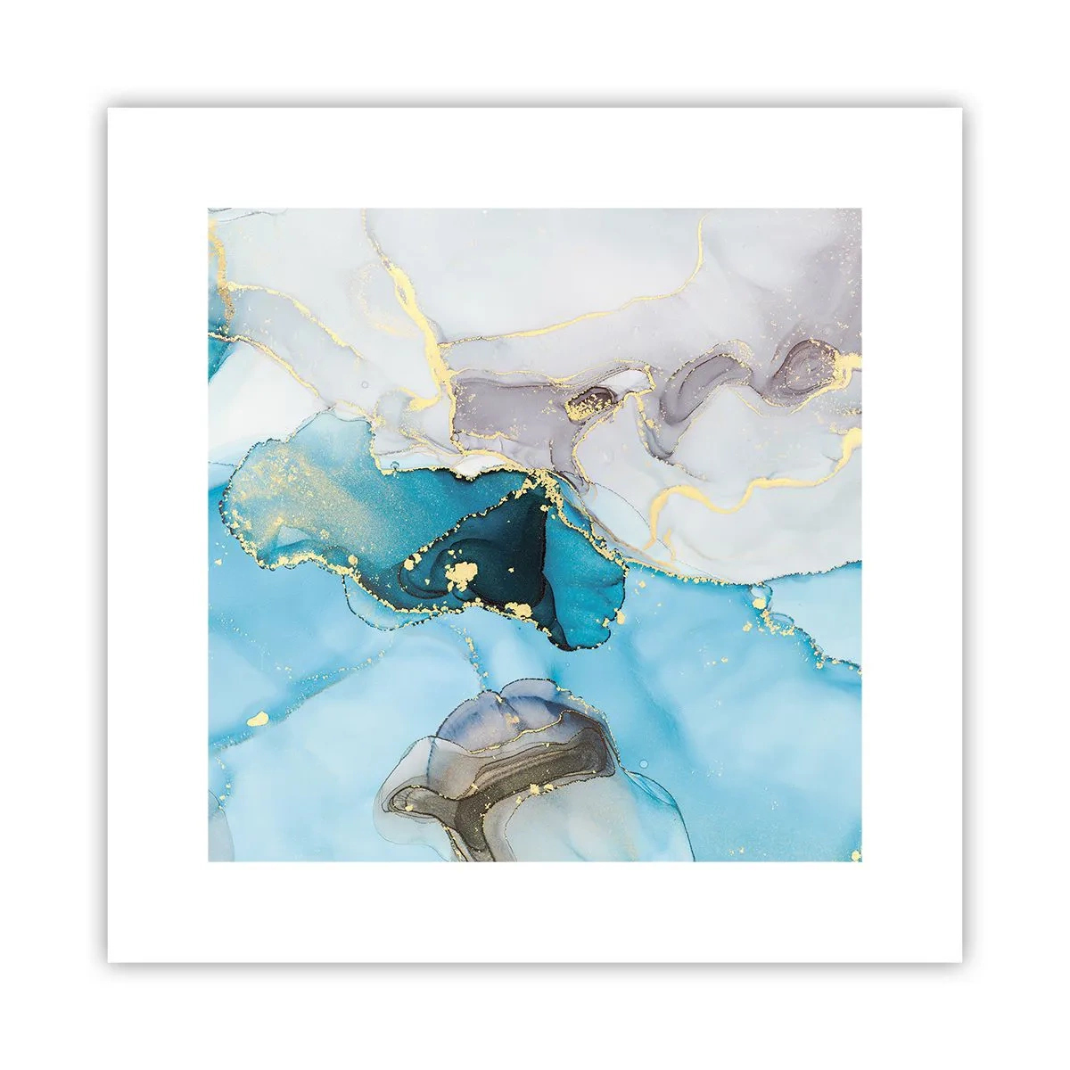 Póster - Un estudio del encuentro entre el gris y el turquesa - 30x30 cm